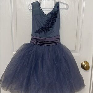 Elegant Navy Blue Tulle Dress